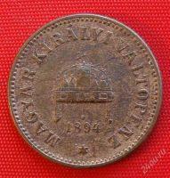 Лот: 1579231. Фото: 2. (№480/LF) 2 филлера 1894 (Австро-Венгрия... Монеты