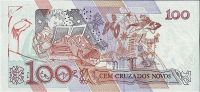 Лот: 54351. Фото: 2. Бразилия. 100 крузейро 1989г... Банкноты