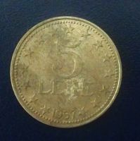 Лот: 19607120. Фото: 2. Албания 5 леков 1957 KM# 38 UNC. Монеты