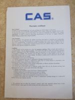 Лот: 19838967. Фото: 2. Гарантийный талон на весы CAS. Бытовая техника