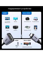 Лот: 25529933. Фото: 3. Кабель UGREEN HD182 (65593) Micro... Компьютеры, оргтехника, канцтовары