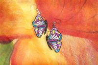 Лот: 2946239. Фото: 2. Серьги Бабочка красавица , ручная... Ручная работа