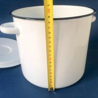 Лот: 5804786. Фото: 10. Кастрюля 5,5 л эмалированная белая...