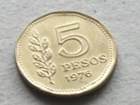 Лот: 16205849. Фото: 2. Монета 5 песо пять Аргентина 1976... Монеты