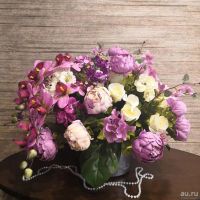 Лот: 13140841. Фото: 2. Композиция из искусственных цветов... Цветы, букеты