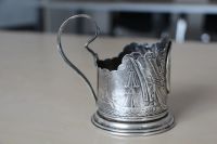 Лот: 7904005. Фото: 4. Редкий Подстаканник с керамической... Красноярск