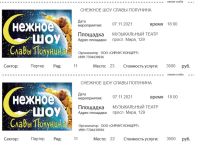 Лот: 18234477. Фото: 2. Билеты на "Снежное шоу" Славы... Красноярск
