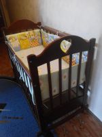 Лот: 3826285. Фото: 3. Кроватка с матрацем и бортами. Мебель
