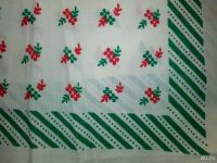 Лот: 8626907. Фото: 2. Платок Х/Б белый с красными цветочками. Антиквариат