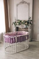 Лот: 10019471. Фото: 3. Круглая/овальная кровать для новорожденных... Мебель