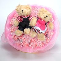 Лот: 3663341. Фото: 2. Букет из игрушек ( мишки 2 шт... Цветы, букеты