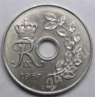 Лот: 360163. Фото: 2. Дания. 25 оре 1967г. (2). Монеты