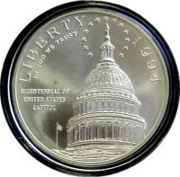 Лот: 10325747. Фото: 2. 1994 г. США. 1 доллар. Капитолий... Монеты