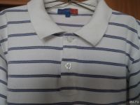 Лот: 9491305. Фото: 2. Рубашка поло белая в полоску. Одежда и аксессуары