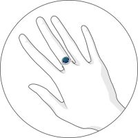 Лот: 9936450. Фото: 2. Кольцо из серебра с синей вставкой... Ювелирные изделия, бижутерия, часы