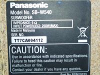 Лот: 25523029. Фото: 4. Сабвуфер пассивный Panasonic SB-W540... Красноярск