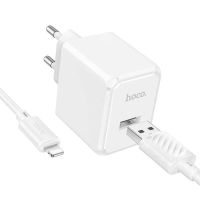 Лот: 22142988. Фото: 2. СЗУ HOCO CS11A+IP8 single USB... Аксессуары