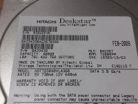 Лот: 18422495. Фото: 3. HDD 400gb Hitachi (3.5" Sata... Компьютеры, оргтехника, канцтовары