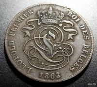 Лот: 12995426. Фото: 2. Бельгия - 2 сантима 1863 год... Монеты