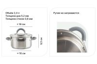 Лот: 25002150. Фото: 2. Кастрюля с крышкой VANHOPPER Stella. Посуда, кухонная утварь