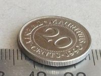 Лот: 9524773. Фото: 2. Монета 20 цент Маврикий 1990 портрет... Монеты