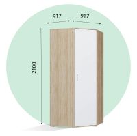 Лот: 20732943. Фото: 3. Шкаф угловой Лайт ШУ лдсп Белый... Мебель