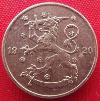 Лот: 1588335. Фото: 2. (№652) 5 пенни 1920 (Финляндия... Монеты