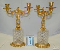 Лот: 18369724. Фото: 2. Подсвечники винтажные с хрусталём... Антиквариат