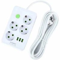 Лот: 25799960. Фото: 2. Сетевой удлинитель Amper 4,0м... Электрооборудование