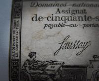 Лот: 25532488. Фото: 2. Банкнота ассигнация 50 солей 1793... Банкноты