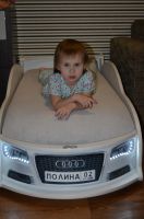 Лот: 4166482. Фото: 4. Кровать-машинка АУДИ А4 белая... Красноярск