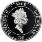 Лот: 20741225. Фото: 3. Ниуэ 1 доллар 2011 года. Красноярск... Коллекционирование, моделизм