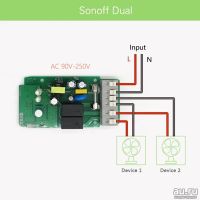 Лот: 17128899. Фото: 2. Sonoff dual r2 wifi реле. Радиодетали  (электронные компоненты)