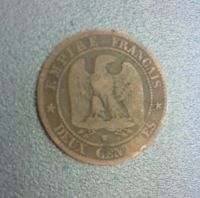 Лот: 11160088. Фото: 2. 10 центимес 1857 Франция 10 сантимес... Монеты