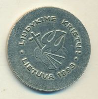 Лот: 17586243. Фото: 2. Литва 1993 жетон Визит Папы Римского... Значки, медали, жетоны