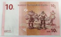 Лот: 21105653. Фото: 2. Конго 10 сантимов 1997 ПРЕСС. Банкноты