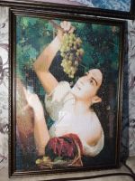 Лот: 15888929. Фото: 2. Алмазная вышивка. Девушка с виноградом. Ручная работа