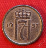 Лот: 1581142. Фото: 2. (№590/LF) 1 эре 1957 (Норвегия... Монеты