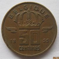 Лот: 1683368. Фото: 2. vz Бельгия 50 сентимов 1955. Монеты