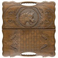 Лот: 16798100. Фото: 3. Нарды резные Волк с ручкой 60х60... Красноярск