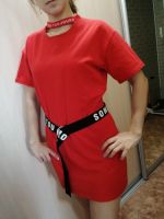Лот: 15946504. Фото: 2. Красное платье футболка. Женская одежда