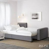 Лот: 9191264. Фото: 3. Диван-кровать с козеткой, светло-серый... Мебель