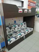 Лот: 8067094. Фото: 14. Кровать двухъярусная с диваном...