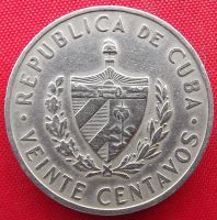 Лот: 1589520. Фото: 2. (№808) 20 сентаво 1962 (Куба). Монеты