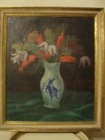 Лот: 16971128. Фото: 5. Картина "Цветы в вазе" холст...