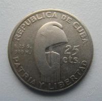 Лот: 1761378. Фото: 2. Куба 25 сентаво 1953 г.,серебро... Монеты