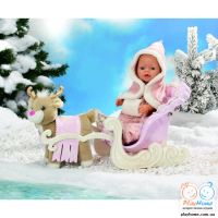Лот: 5085190. Фото: 3. Сани с оленем в упряжке BABY born. Дети растут