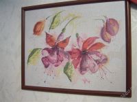 Лот: 923206. Фото: 3. Вышивка крестом: "Акварель Фуксии... Ручная работа