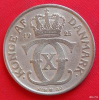 Лот: 1578186. Фото: 2. (№409-2/LF) 2 кроны 1925 (Дания... Монеты