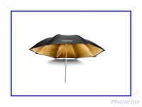Лот: 3048782. Фото: 2. Фотозонт - зонт студийный золото-черный... Аксессуары, расходные материалы